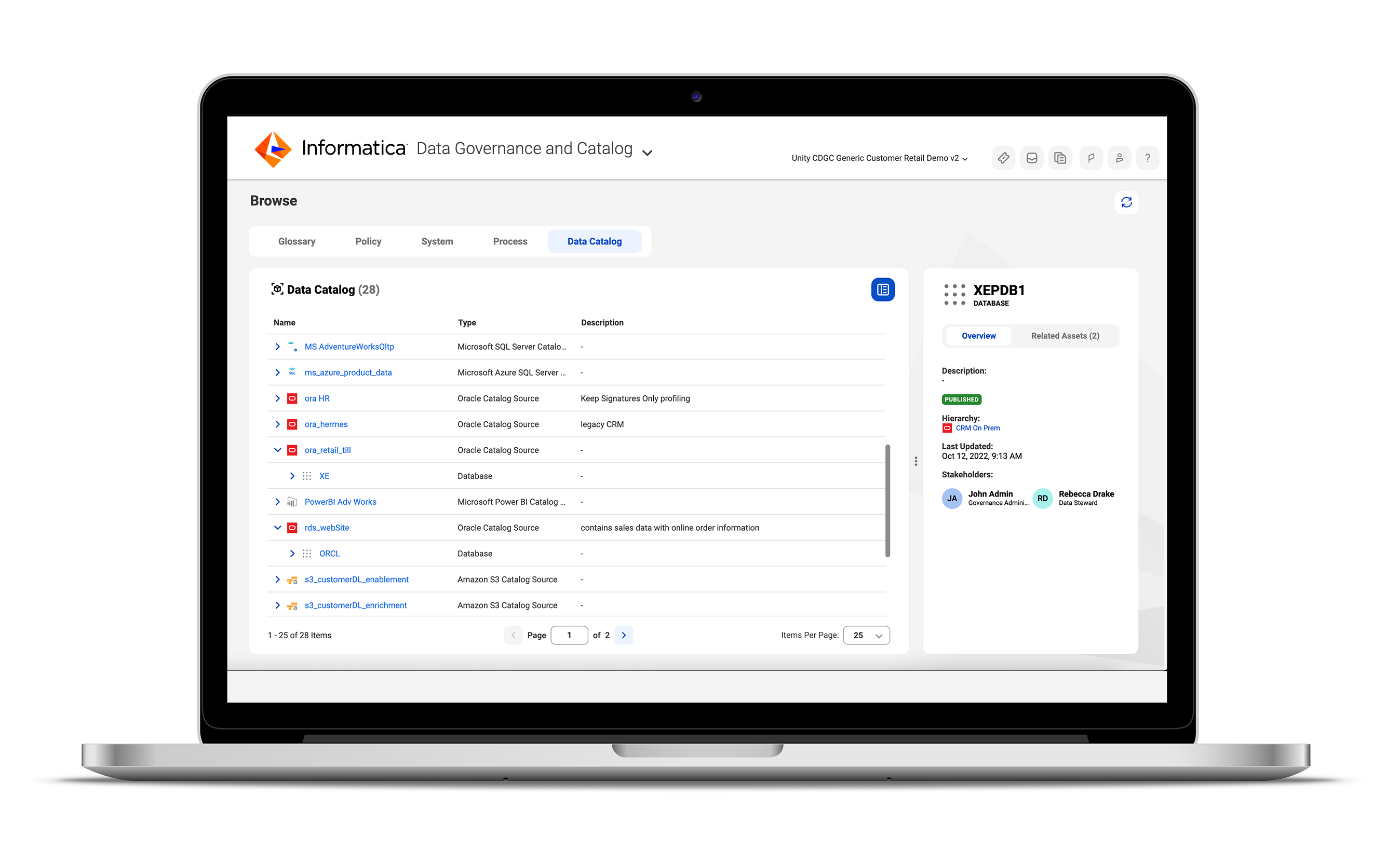 screenshot of Intelligent Data Management Cloud